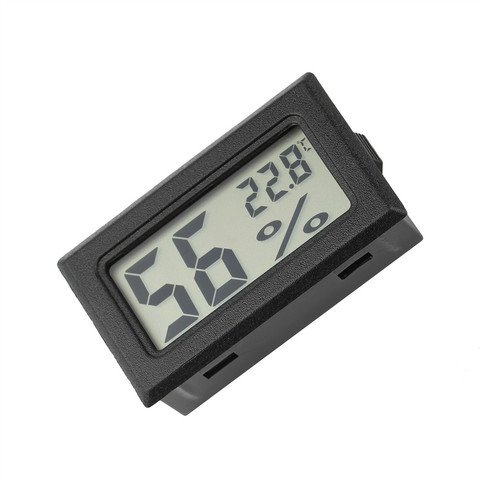 Mini Digital negro LCD temperatura humedad interior habitación termómetro con medidor de humedad higrómetro Sensor de temperatura humedad ► Foto 1/6