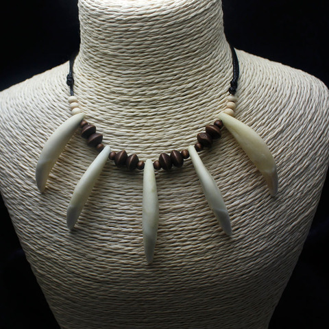 Collar con dientes de lobo, accesorios de personalidad de la jungla india, joyería de moda ► Foto 1/5