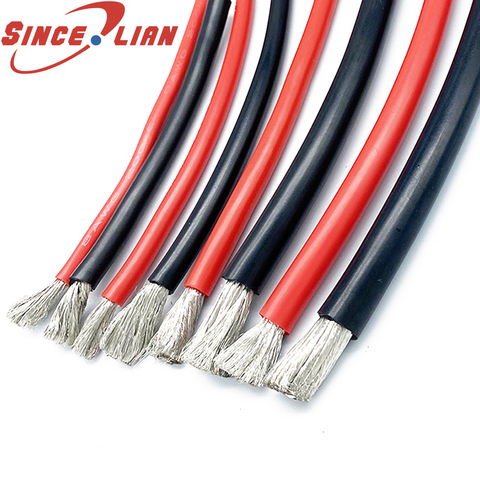 De silicona suave cable de alambre 12 14 16 18 20 22 24 26 28 30 alambre de cobre estañado aislamiento resistente al calor cable de batería para coche ► Foto 1/6