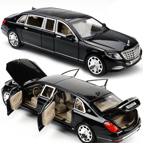 1:24 Maybach S600 de Metal modelo de coche fundición de aleación de alta simulación modelos automóviles 6 puertas se pueden abrir juguetes Inertia para los niños Difts ► Foto 1/5