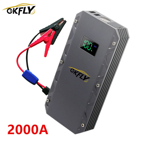 GKFLY-arrancador de batería de coche de alta potencia, dispositivo de arranque portátil de 24000mAh, 12V, 2000A, cargador de batería para coche, elevador de batería LED ► Foto 1/6