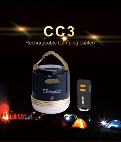 SUNREI-Lámpara de emergencia recargable CC3 para acampar al aire libre, farol LED de escalada portátil, resistente al agua, con batería Solar USB de 9900mAh ► Foto 1/6
