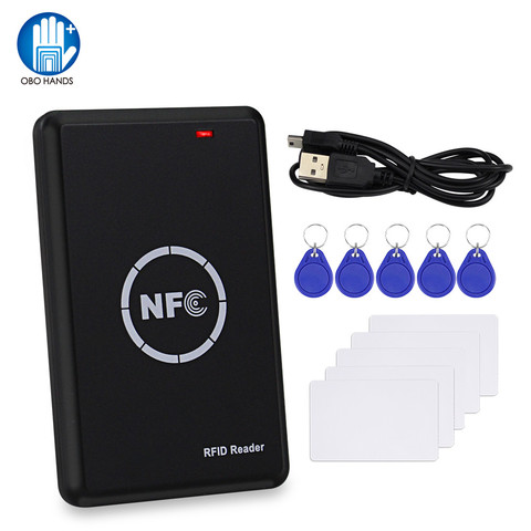 NFC lector de tarjetas inteligentes escritor RFID copiadora/duplicadora 125KHz 13,56 MHz PROGRAMADOR USB clave fobs tarjeta ID IC EM UID EM4305 T5577 etiqueta ► Foto 1/6