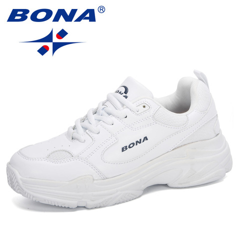 BONA-Zapatillas de deporte blancas para Mujer, zapatos planos vulcanizados, informales, con plataforma de talla europea, 2022 ► Foto 1/6