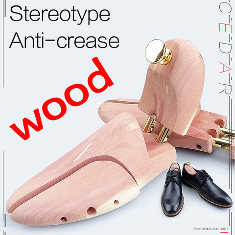 Zapatero ajustable de madera de cedro rojo para hombre y mujer, expansor de árbol de alta calidad, antiarrugas, 1 par ► Foto 1/6