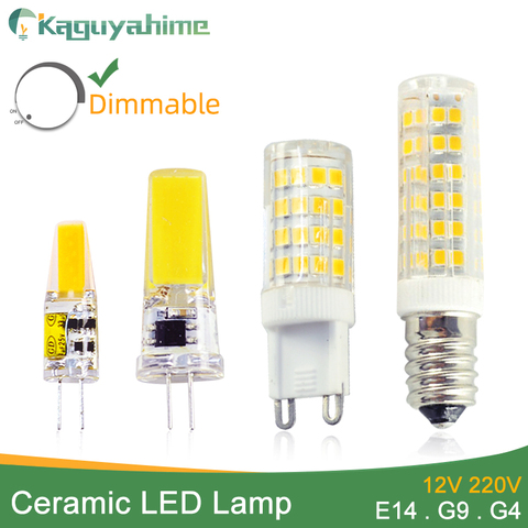 Kaguyahime cerámica regulable E14 G4 G9 bombilla LED 220 V AC DC 12 V 3 W 5 W 6 w 7 W 9 W 10 W 12 W COB 2835 SMD 2508 bombilla LED de luz ► Foto 1/6