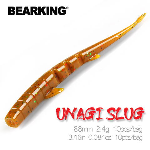 BEARKING UNAGI bala suaves señuelos de 88mm 2,4g pesca Artificial señuelos de silicona bajo Pike Minnow Swimbait Jigging de cebos gusano ► Foto 1/6