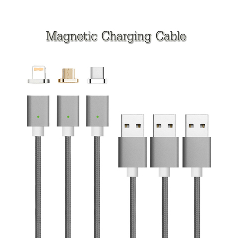 CANDYEIC-adaptador magnético para móvil, Cable de carga para IPhone X, XR, XS, MAS, 7, 8, 6s Plus, 6 5s SE, Cable Micro Usb tipo C para Android ► Foto 1/6