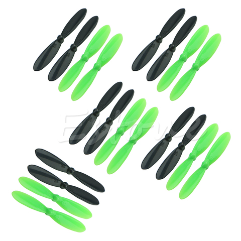 Hélice de cuchilla de 20 piezas para Motor cuadricóptero Hubsan X4, H107L, H107C, color negro y verde, AXYA ► Foto 1/1