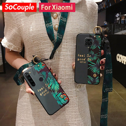 SoCouple Redmi Note 9 Pro caso para Redmi Nota 9s 7 8 pro 10X Xiaomi Mi 9t A3 Lite cuello muñeca Correa funda de soporte de teléfono ► Foto 1/6