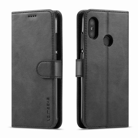 Funda con soporte para Xiaomi Mi A2 Lite, funda con tapa magnética de lujo de cuero liso para teléfono Xiomi Mi A 2 MiA2 Mia2lite Coque ► Foto 1/6