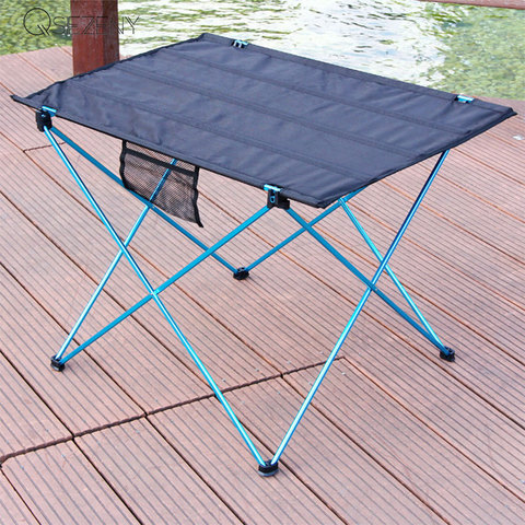 Mesa plegable para exteriores, mueble portátil para acampar, Picnic, ordenador, escritorio plegable ultraligero antideslizante, aleación de aluminio ► Foto 1/6