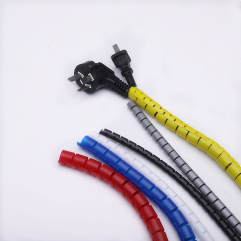 1 metro 3FT Cable envoltura de Cable organizador de la espiral del tubo de Cable Winder Cable Protector gestión Flexible de almacenamiento de alambre de tubo ► Foto 1/6