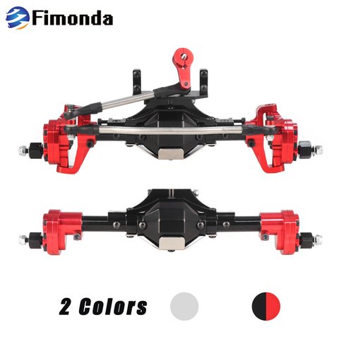 SCX10- Eje delantero de aluminio para coche a control remoto, pieza de aluminio CNC anodizado, frente completo, del eje del portal trasero para 1/10 para coche trepador Axial SCX10 II 90046 90047, repuesto ► Foto 1/6