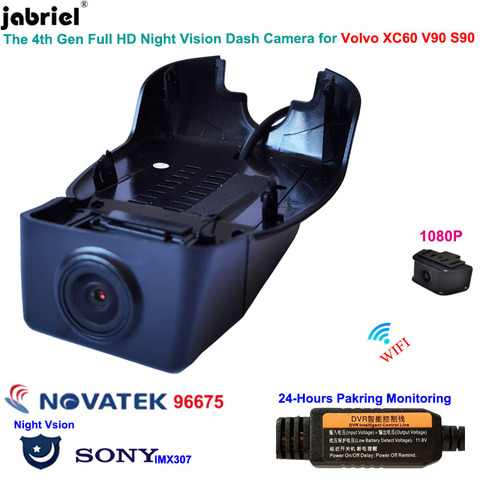 Full HD 1080P Wifi visión nocturna 24H coche Dvr Dash cámara grabadora cámara trasera para Volvo XC60 S90 V90 2017 2022 ► Foto 1/6