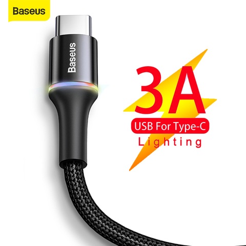 Baseus-Cable USB tipo C de carga rápida 3A para teléfono móvil Samsung, Cable de datos de carga rápida de 3m para xiaomi ► Foto 1/6