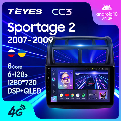 TEYES-Radio Multimedia CC3 con GPS para coche, Radio con reproductor de vídeo, navegador estéreo, Android 10, 2 din, dvd, para Kia Sportage 2 ► Foto 1/6