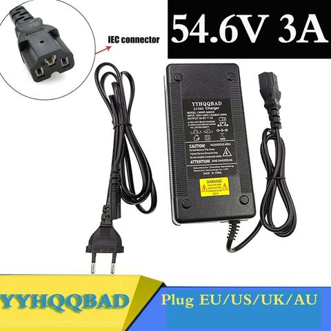 YYHQQBAD-cargador de batería de iones de litio para bicicleta eléctrica, alta calidad, fuerte disipación del calor, 54,6 V, 3A, 13S, 48V ► Foto 1/6