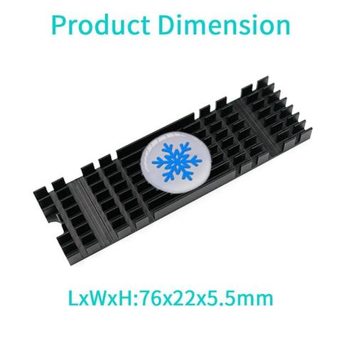 Disipador de calor SSD PCIE NVMe M.2 2280 radiador disipador de calor de aluminio extruido disipador de calor para SSD enfriamiento por disipación de calor 22x76x10mm ► Foto 1/6