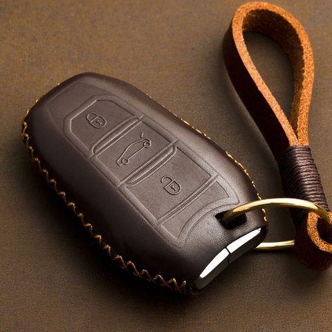 Funda de cuero auténtico para llave de coche, cubierta para llaves de coche, para Citroën DS5 DS5LS DS6 DS4S, 1 Uds. ► Foto 1/6