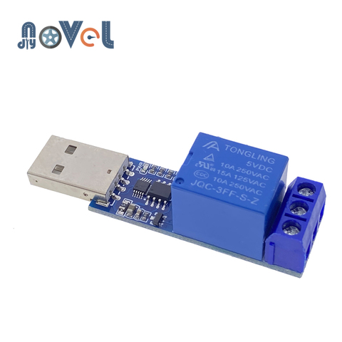 Módulo de canal de relé puerto serie USB, protección contra sobrecorriente, Control de Mando de ordenador, Smart Home, 5V, 10A, CH340 ► Foto 1/6