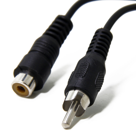 Pack de 2 RCA Cable de extensión 2m/3m Cable (1 RCA hembra a 1 RCA macho Subwoofer Mono Cable de Audio y Video Digital y analógico) ► Foto 1/5