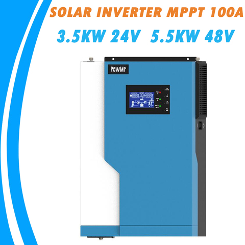 PowMr-Inversor híbrido de onda sinusoidal pura de 3,5/5,5 kW, Inversor Solar con MPPT integrado, controlador Solar de 100A para máx. 500V sin Wifi ► Foto 1/6