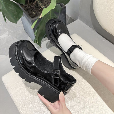 Zapatos de estilo japonés Lolita para mujer, zapatillas Vintage de tacón alto con plataforma, zapatos Mary Jane para estudiantes universitarios ► Foto 1/6