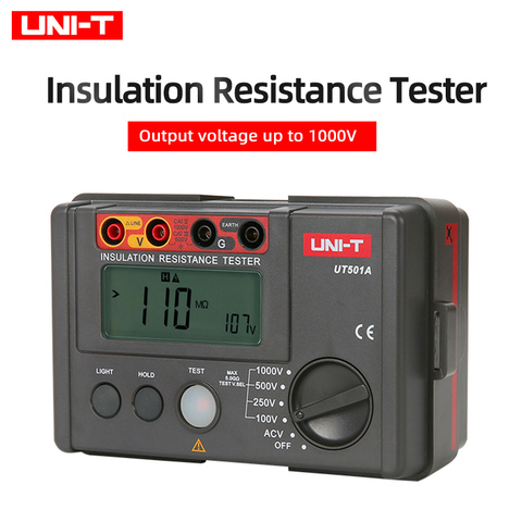 UNI-T-probador de resistencia de aislamiento UT501A, pantalla LCD de 2000 cuentas, indicador de sobrecarga, retroiluminación, medición de voltaje de CA ► Foto 1/6