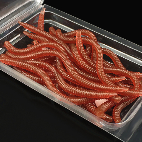 20 piezas simulación gusano rojo gusanos de pesca Artificial gusanos de pesca sospechoso olor de señuelos de cebo 8cm 10cm de pesca ► Foto 1/6