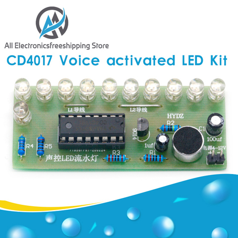 Kit de luz LED para agua activada por voz CD4017, Control de farol, producción electrónica divertida, enseñanza, entrenamiento, módulo de Kit electrónico Diy ► Foto 1/6