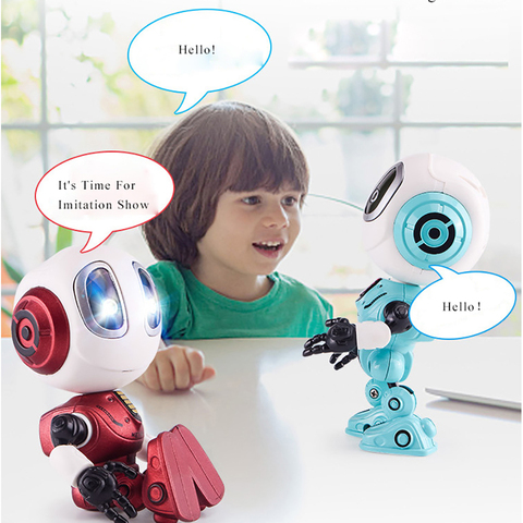 Robot que habla con sensor táctil inteligente para niños, juguete de aleación con luces LED sensibles al tacto, rojo, verde, Niño Azul ► Foto 1/6