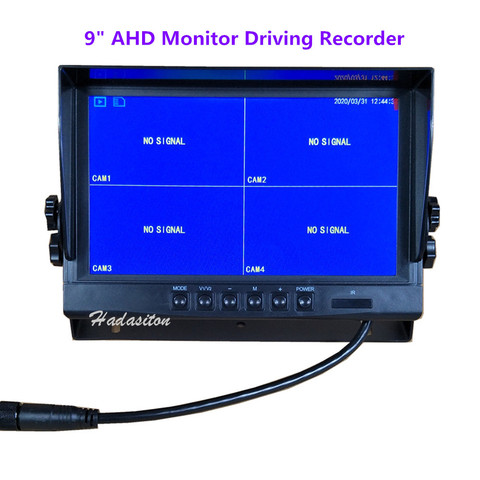 Grabadora de conducción para coche, monitor de seguridad con pantalla IPS de 9 pulgadas dividida en 4, 1024x600, AHD, DVR, novedad ► Foto 1/6