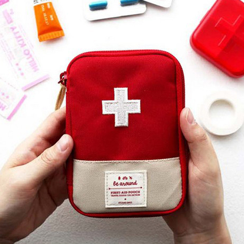 Mini bolsa de medicina portátil, Kit de primeros auxilios, Kits médicos de emergencia, organizador al aire libre, bolsa de almacenamiento de pastillas de medicina para el hogar ► Foto 1/6