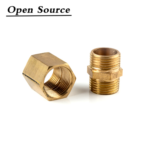 Acoplador de tubo de cobre de latón para manguera, Conector hexagonal, rosca macho/hilo femenino, rosca macho de 1/8 