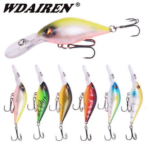 WDAIREN-SEÑUELOS DE Pesca DE Crankbaits realistas, 8cm, 8,5g, flotantes, cebo duro Artificial con anzuelos triples, aparejos de Pesca ► Foto 1/6