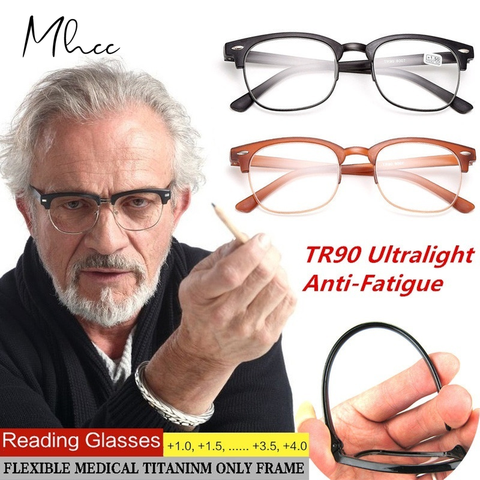 Los hombres mujer la mitad de personas mayores lectura gafas ultraligero Anti-fatiga TR90 marco portátil miopía gafas de lectura gafas ► Foto 1/1