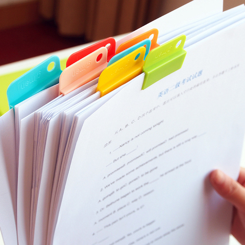 1 paquete de Clips de papel, Clips creativos de colores surtidos sujetadores de documentos de oficina para el colegio, organización y clasificación Personal de documentos ► Foto 1/6
