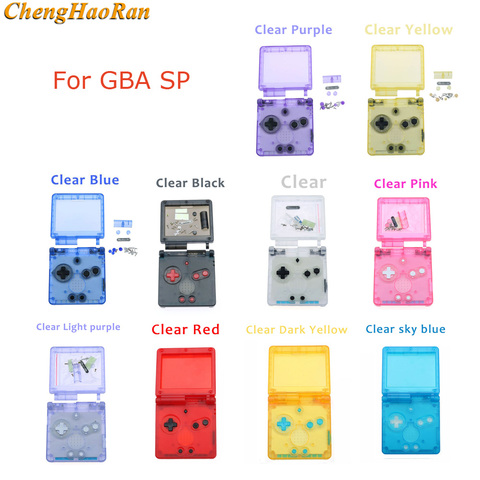 1 Juego de Color transparente para GBA SP Nintend Gameboy AdvanceSP carcasa completa de repuesto botones de carcasa completa ► Foto 1/6