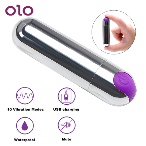 OLO Mini vibrador bala G-spot masajeador AV vibradores en barra 10 velocidad estimulador de clítoris fuerte vibración sexo juguetes para los hombres y las mujeres ► Foto 1/6