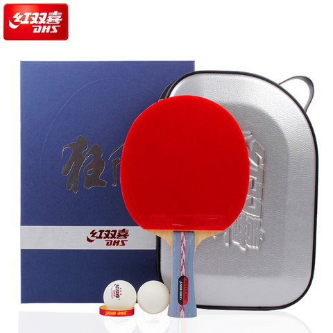 DHS huracán Original raqueta de tenis de mesa granos en conjunto con esponja de ping pong bate paleta ► Foto 1/6