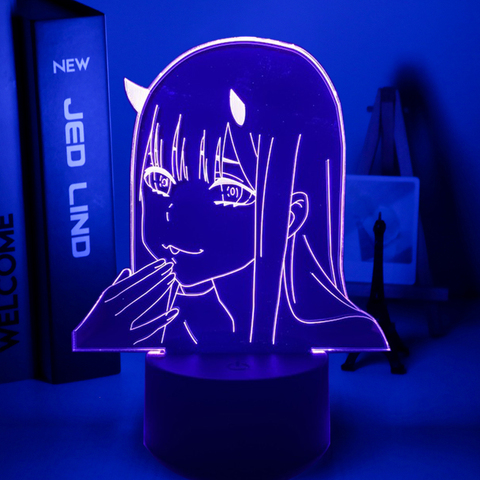 Zero Two-Lámpara de luz nocturna 3d para niños y niñas, lámpara de luz nocturna de regalo para dormitorio y Darling In The Franxx ► Foto 1/6