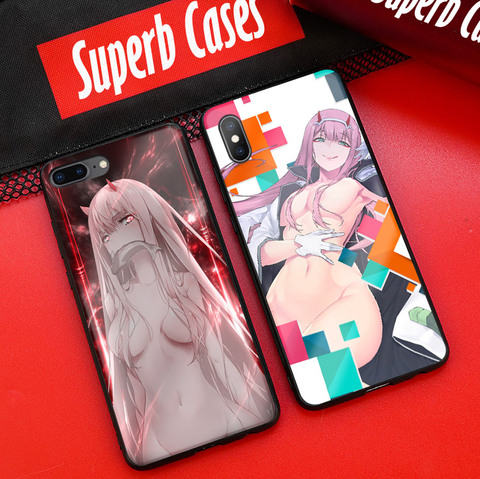 Zero Two Darling-funda de teléfono de silicona para iPhone, carcasa de vidrio suave de Anime para iPhone SE 6 6s 7 8 Plus X XR XS 11 12 mini Pro max ► Foto 1/6