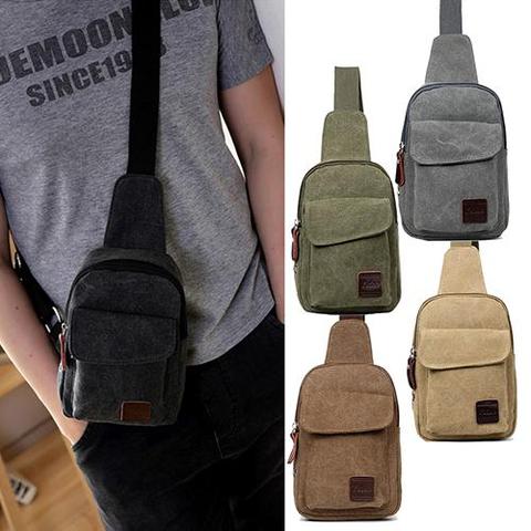 Bolso de lona para hombre, bolso cruzado, bolso de hombro, bolso de hombre para exterior, de compras ► Foto 1/6