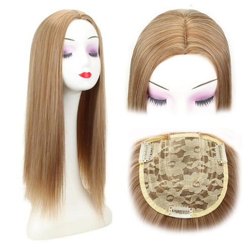 Gres-Peluca de cabello sintético para mujer, extensión de cabello largo y recto de 22 pulgadas, con Clip en fibra de alta temperatura, tupé de mujer ► Foto 1/6