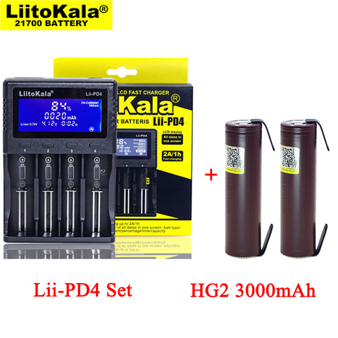 LiitoKala-cargador de batería de Lii-PD4, para baterías recargables de 3,7 V, 21700, 26650 Li-ion, 1,2 V, AA, aaa, NiMH + HG2, 18650, 3000mAh ► Foto 1/6