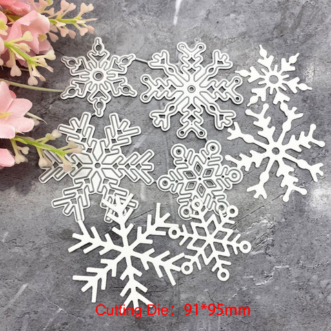 4 unid/set Navidad copo de nieve de corte de Metal muere plantillas para bricolaje Scrapbooking decorativo Manualidad en relieve de corte de plantilla ► Foto 1/6