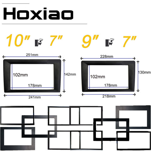 Hoxiao-Marco de coche Universal 2 Din, Marco para reproductor de Radio Android, marco de 178x102mm, 9, 10 pulgadas a 7 pulgadas, Panel sin huecos ► Foto 1/6