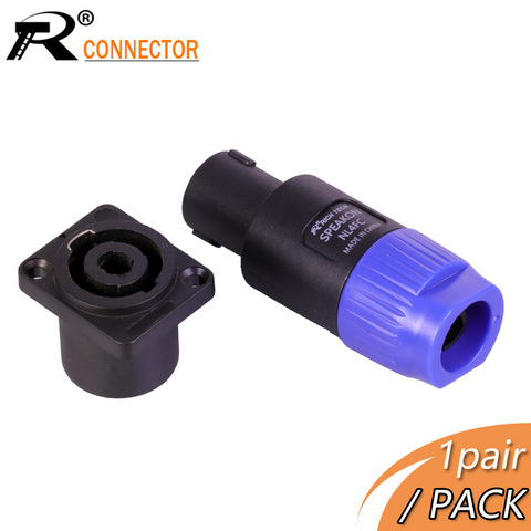 Conectores de cable de 4 pines para altavoz profesional, conector de 4 polos y Powercon, panel de toma hembra macho y hembra, 1 par/2 uds. ► Foto 1/5