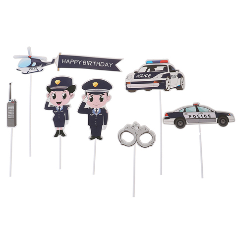 Set de Decoración de Pastel de policía para niños y niñas, set de  Decoración de Pastel de policía, esposas de avión, máquina de llamada, 7  Uds. - Historial de precios y revisión |